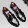 Fashion Men's Double Buckle Loafers High Quality Leather Casual Slip On Comfortable Formal Business Shoes Lightweight Male Driving Shoes