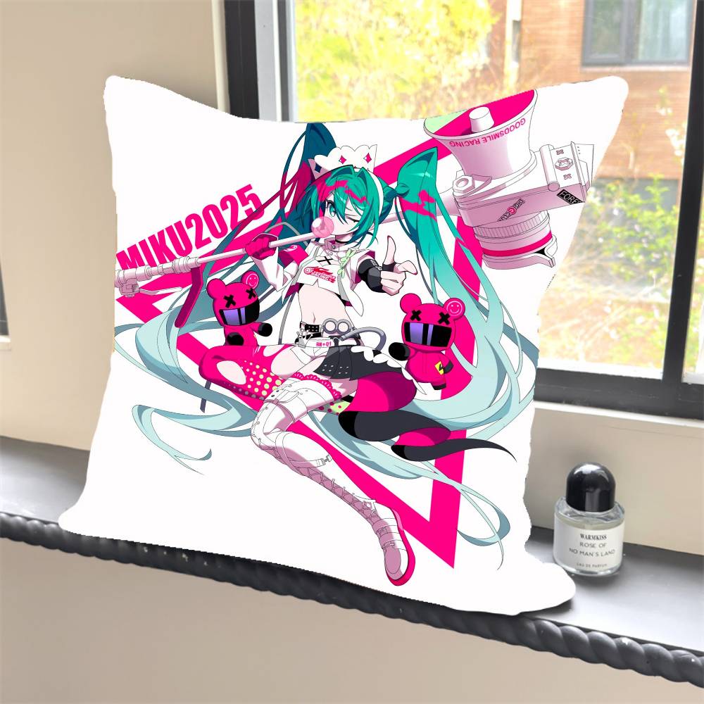 1PC HOT Anime H-Hatsune M-MikuS Pillow Case Square  Bedroom Sofa Leisure Comfort Cushion Car Home Decoration