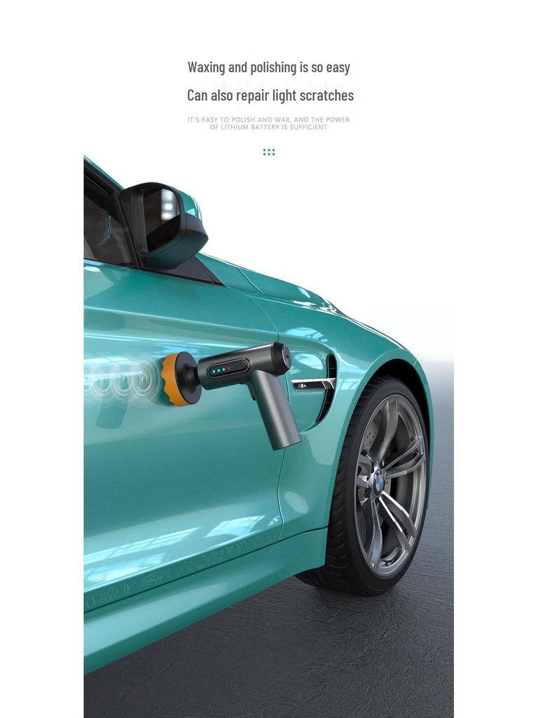 Cordless Car Polisher: Digital Display, Scratch Repair, Sponge Pads, Compact Size