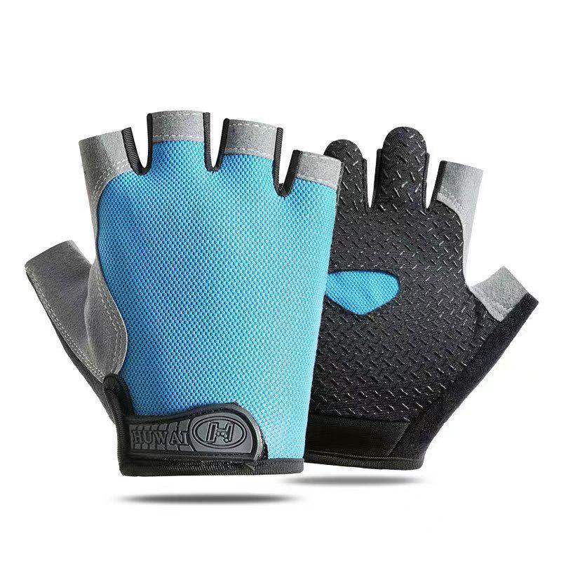 Cross-Border Non-Slip Breathable Cycling Gloves with Thick Palm Pad - Silicone, Half-Finger, for Outdoor Summer Fitness