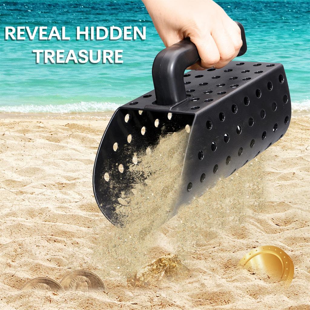 Detecting Scoop With Handle, Beach Sand Shovel Spade Sieve , 2pcs Sand Scoop Set With Shovel, Treasure Hand Tool For Underwater Treasure Hun-ting(