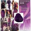Teinture Capillaire - Violet Marron Foncé A14 - Crème 60g - Révélateur 60ml - Longue Durée