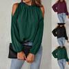 Camicia da Donna Europea e Americana in Chiffon con Scollo Bardot e Collo in Pizzo - Elegante Top Moda Primavera/Estate 2026.