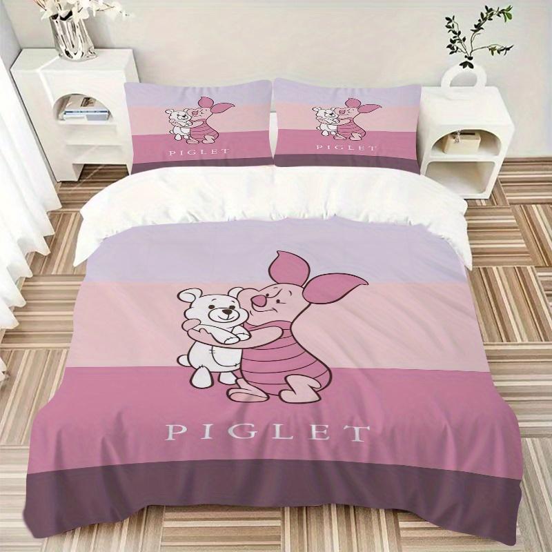 Set Biancheria da Letto 3 Pezzi Maialino & Winnie the Pooh Abbraccio, Include 1 Copripiumino e 2 Federe, Senza Imbottitura, Morbido e Confortevole 077