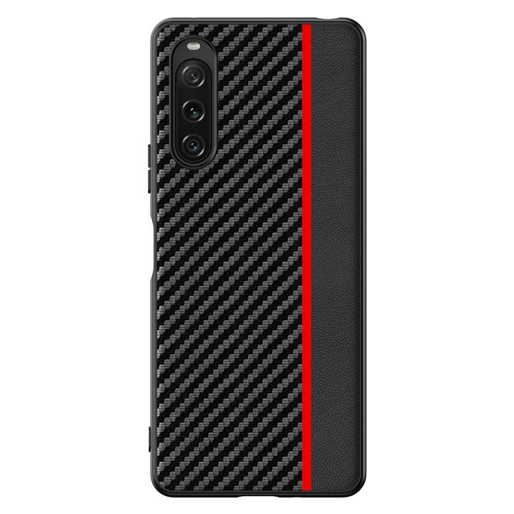 Suitable for Sony Xperia 10 V mobile phone case Carbon fiber Kevlar pattern anti-drop ultra-thin Sony leather case protective case sony xperia10-v