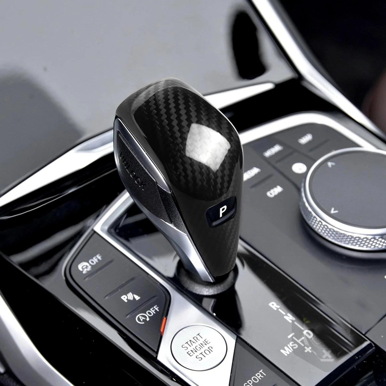AISKA Car Interior Parts Carbon Fiber Gear Selector Shift Knob Cover for BMW 1 SER F40 2 SER F44 3 SER G20 G21 4 SER G22 G23 Carbon Fiber&Twill Glossy