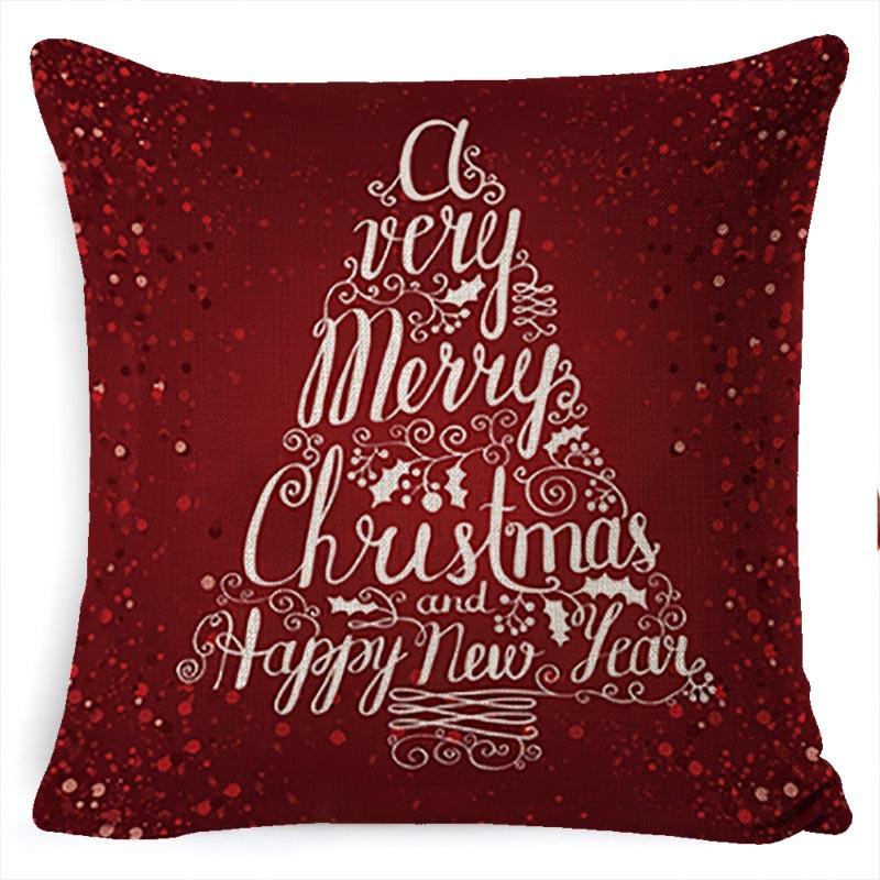 Pillow Cushion Cover Linen Santa Claus Pillow Cover Linen Material