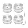 Uxcell Aluminum Potentiometer Set of Volume Audio Control X Screw for with White Rubber Ring and Silver Knobs, 4, 1/4" (6mm) Knobs, 15.5mm 25mm, Type,