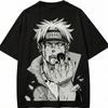 T Shirt Rinnegan Akatsuki Vintage Acid Wash Streetwear  Retro Anime Graphic Cotton Men Tees Top