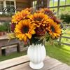 Girasoli Decorativi in Seta per Eventi, Fiori Artificiali Girasole, Realistico Bouquet Finto per Matrimonio Casa, Steli Floreali Rustici Riutilizzabili