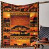African Elephant Throw Blanket, Sunset Animal Blanket for Sofa Bed Travel Home Decor