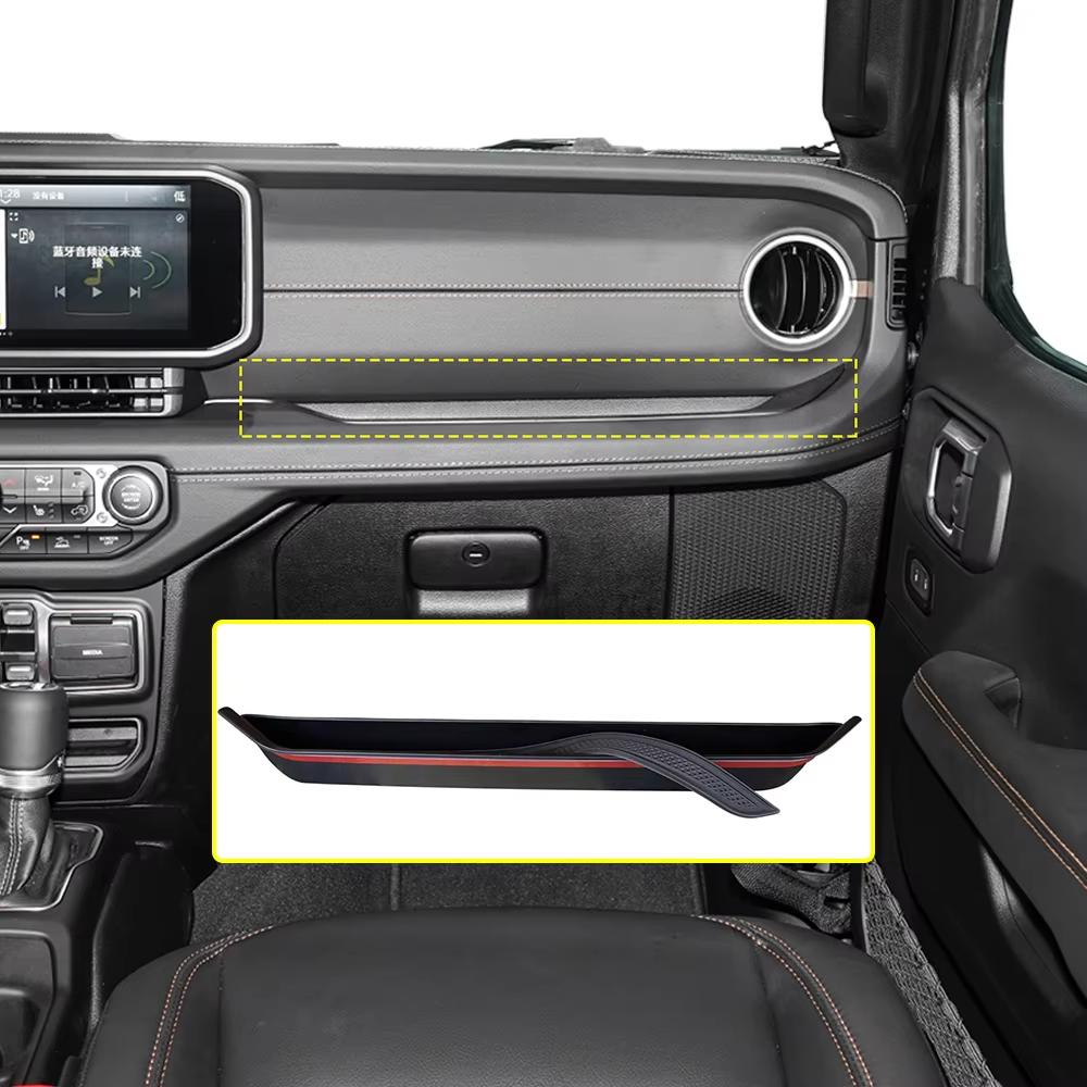 JOT2 Front Passenger Handle Grab Tray Storage Organizer for Jeep Wrangler JL Gladiator JT 4XE Rubicon 2024-2026 Inner Car Accessories