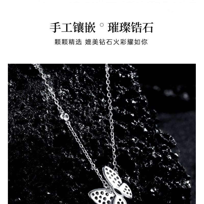 Moissanite Butterfly Wing Necklace Dainty Pendant Women