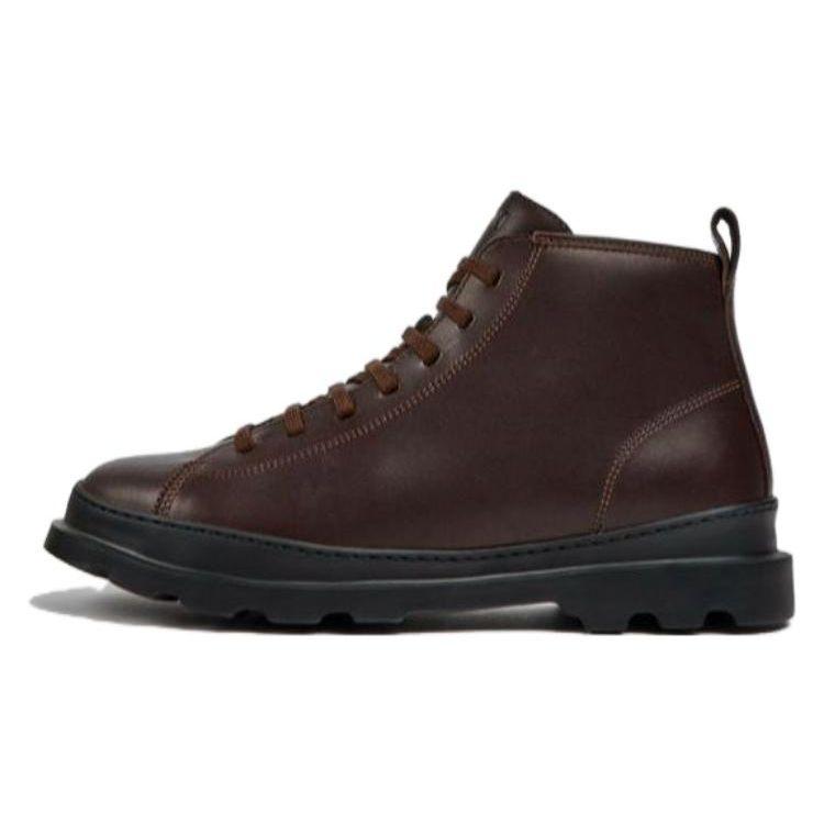 Camper Brutus Leather Side Zip Fashion Ankle Boots Men ankle boots Dark-Brown K300444-003
