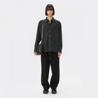 Black Relaxed Fit Rayon Shirt Cwsaw25113bkx