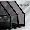 Wrought Iron Metal File & Pen Holder: Office File Rack & Bookshelf Organizer