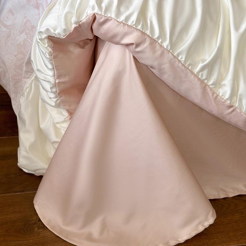 Cotton French Printing Four-piece Girl Heart Quilt Cover Cotton Bed Sheet Bedding