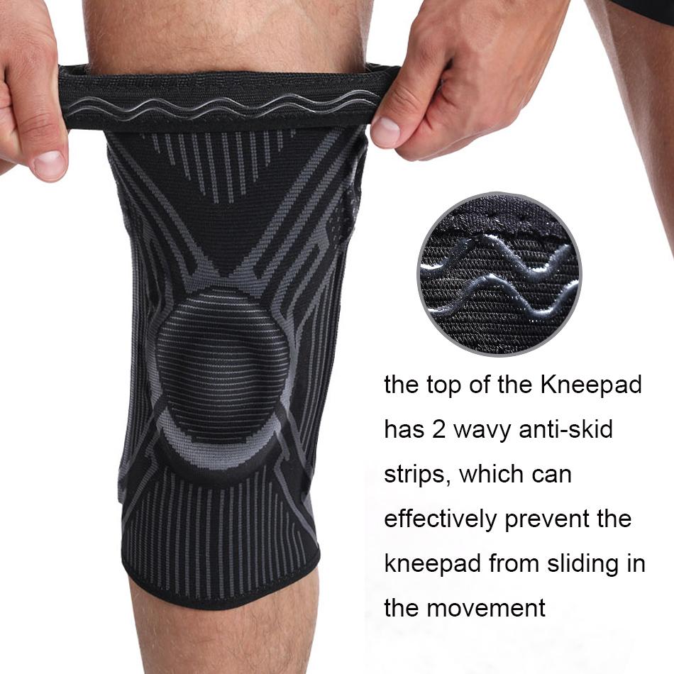 1/2PCS Silicon Padded Basketball Knee Pads Patella Brace Kneepad Joint Support Fitness Compression Sleeve Protector
