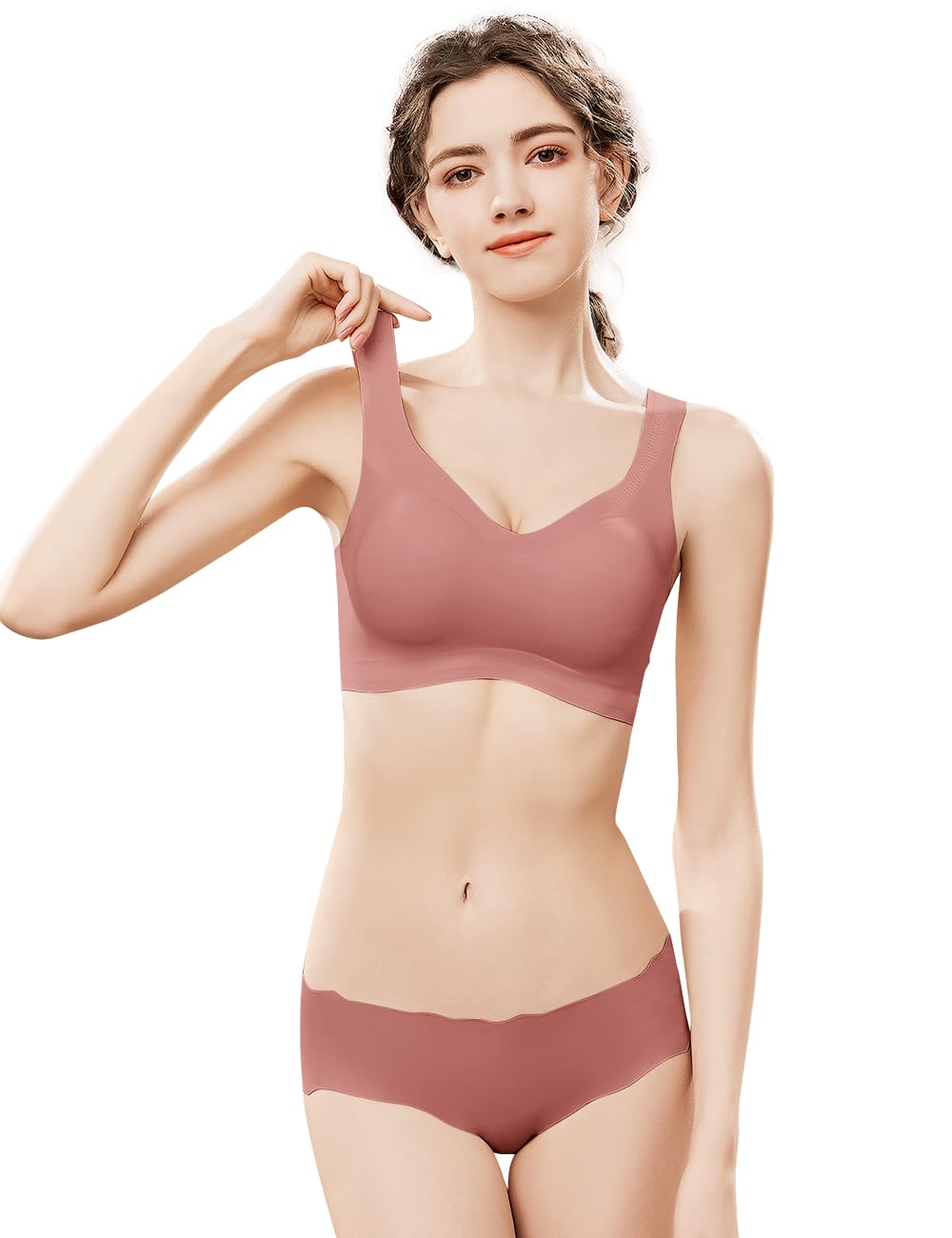 

Бесшовный ночной топ и низ, бюстгальтер и шорты для дня и ночи, не натирает подмышки, высокий, для сна, предотвращает боковое расслабление, для ночи [dear doris] Комплект, Бюстгальтер, оранжевый