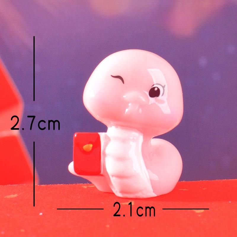New Year Decorative Cartoon Snake Year Small Decorative Item for Attracting Wealth and Good Fortune Resin Handicrafts