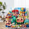 Cocomelon Theme Printed Blanket - Perfect for Couch, Bed, Travel & Outdoor Use | Machine Washable, Cozy & Durable.