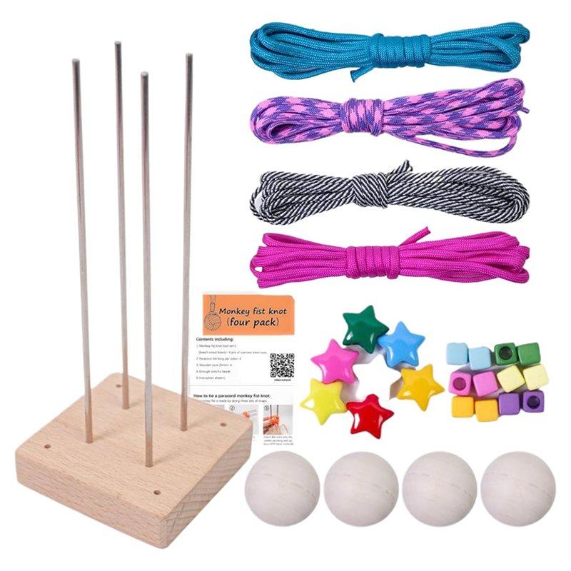 Premium-Craft Knot Maker-Handmade Cord Kit-DIY Monkey Fist Knot Ball Set-Strong Paracord Rope