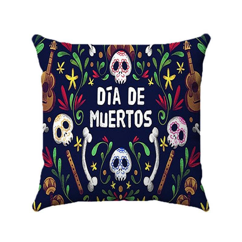 Creative colorful skull-shaped letters Digital printing short plush pillow covers for car sofa office cushion cover home goods