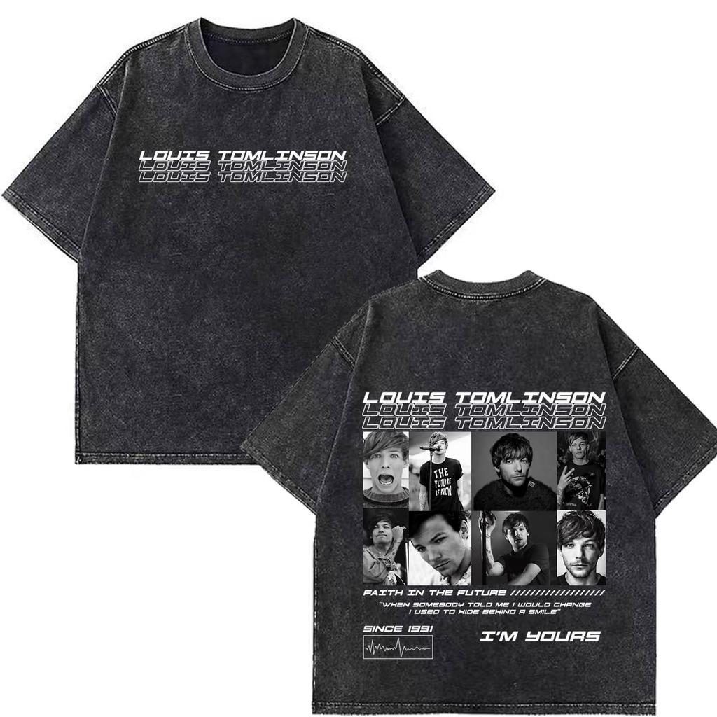 Louis Tomlinson How Did I Get Here Tour 2026 Print Vintage Washed T Shirt Men Women Hip Hop Tshirt Cotton Casual Loose Tshirs