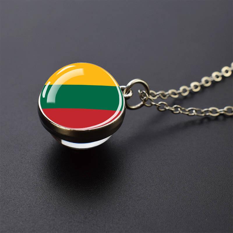 Countries Flag Glass Ball Necklace Russia France Spain UK Italy Poland Ukraine Flag Pendant Necklace Travel Gift