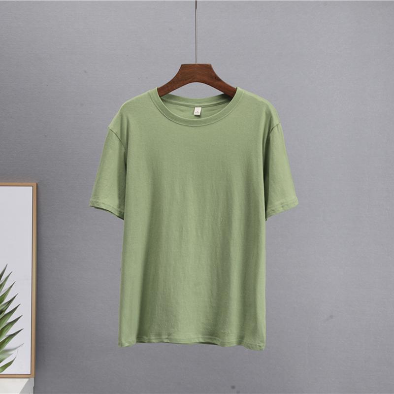 Hirsionsan Basic Cotton T Shirt Women Summer New Loose Solid Tees 19 Colors Casual Loose T Shirt Female Oversized O Neck Female Tops