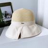 Straw Splicing Open-brimmed Bucket Fisherman's Hat Children's Mid-green Spring and Summer Fashion Versatile Sunshade Basin Hat