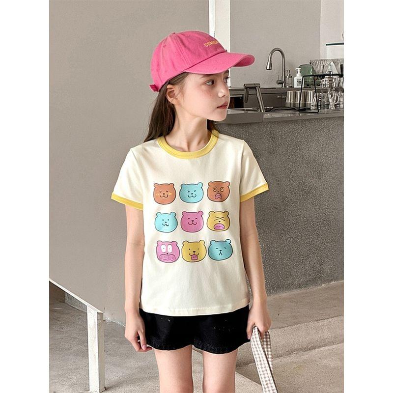 27Home Brand Export Children's Clothing Pure Cotton Printed Kidsren's Short-Sleeved T-Shirt Summer Baby Girl Clothes T-Shirt
