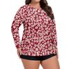 Women's Printed Large Size Long Sleeve Swimsuit Sun  Jacket Quick Dry Hiking Top