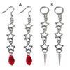 Boucles d'oreilles Étoile Métal Rétro avec Design Découpé Style Gothique Punk Longues Pendantes Boucles d'oreilles Mode pour Femmes