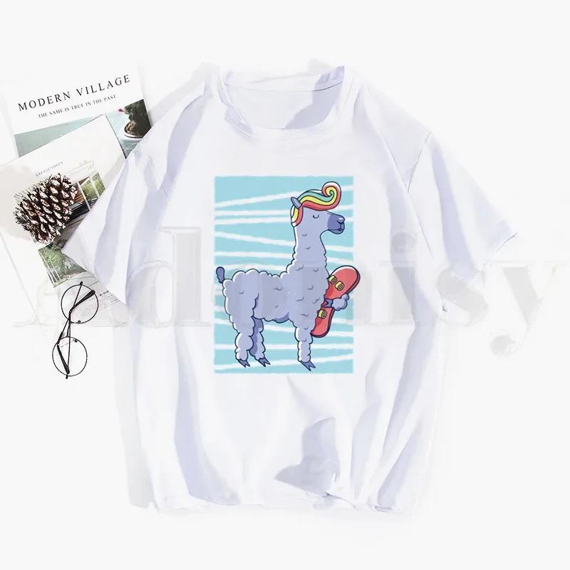 Alpaca No Prob Llama Attractive Design Pretty Tshirt Hip Hop Girl Print Tees Harajuku Tshirts Fashion Summer Tshirt