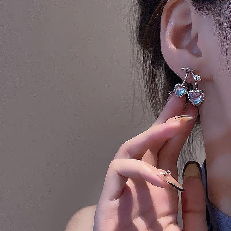 Sweet and Cool Spice Girls Laser Cherry Love Earrings New Year's Tide Niche Earrings Earrings Women's New