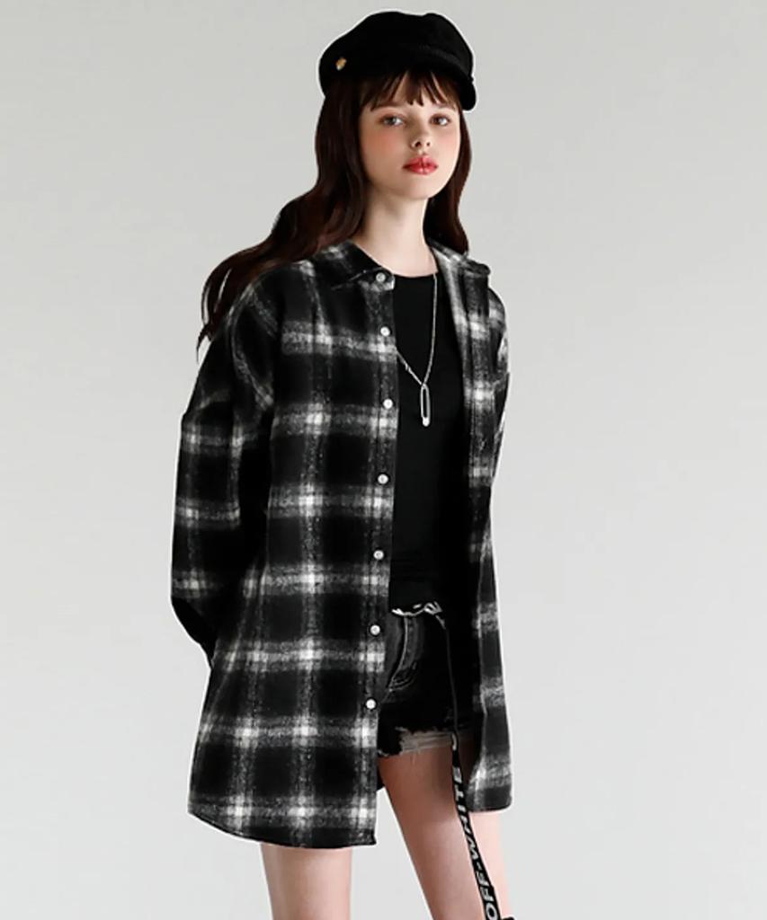 AVANDRESS Unisex Flex Check Shirt Black