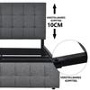 Lit Rembourré Avec 4 Tiroirs Et Matelas À Ressorts, Tête De Lit Réglable En Hauteur Lin (140*200 Cm, Gris)