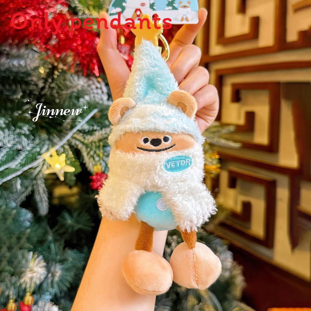 

Cuter Bear Winter Spirit Plush Keychain With Cartoon Design For Gifts And Collectors синий