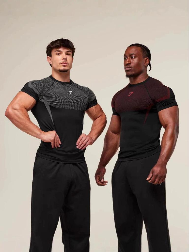 Ny Amerikansk Løbe Sports T-shirt med Kort Ærme, Hurtigttørrende - Elastisk, Åndbar og Afslappet Træningstøj