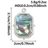 2pcs Various Shape Abalone Shell Trendy Square Oval Rectangle Stainless Steel Charm For Jewelry Making Supplies DIY Pendant Bulk