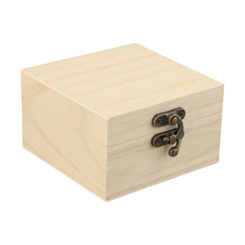 Paulownia Wood Square Wooden Box Versatile Storage
