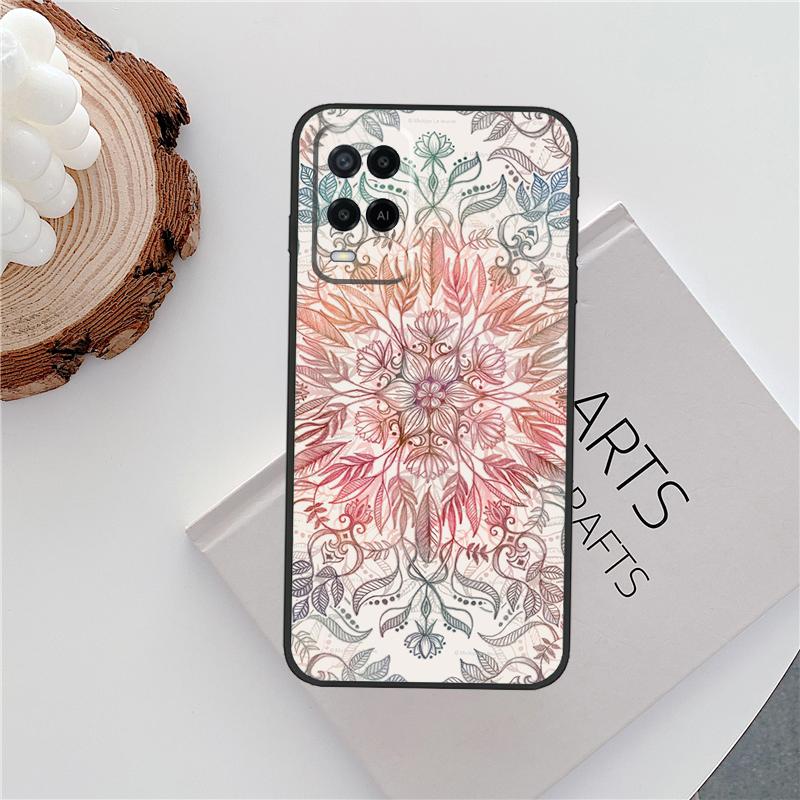 Flowers Mandala Floral Case For Oppo A96 A58 A18 A38 A78 A98 A17 A77 A80 A40 A60 A16 A76 A74 A94 A54 A15 A57S Cover