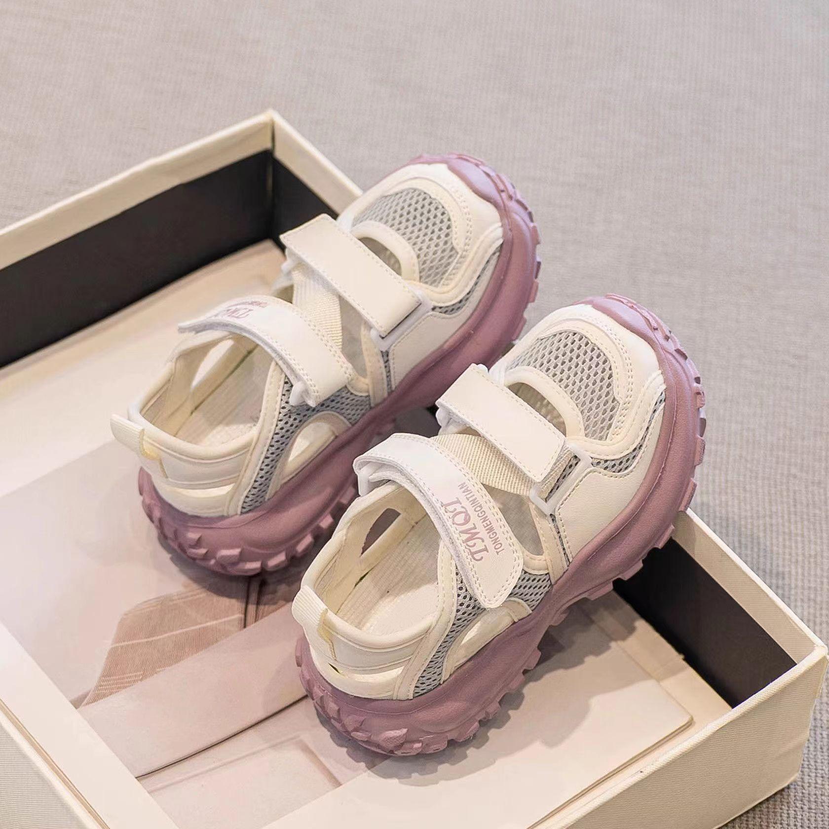 

Girls baotou sandals 2025 new summer breathable mesh shoes children s soft-soled sports versatile tire-soled shoes 26 inner length 16.4cm