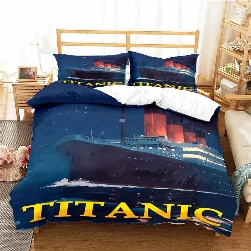 Movie Titanics Bedding Set Boys Girls Twin Queen Size Duvet Cover Pillowcase Bed Boys Adult Fashion Home Textileextile
