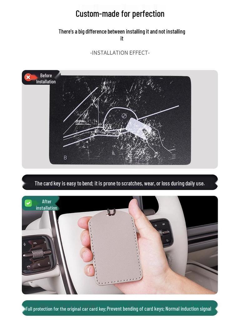 i8/i6 Key Fob Case Card with NFC Full Coverage - Napa Leather Car Accessory