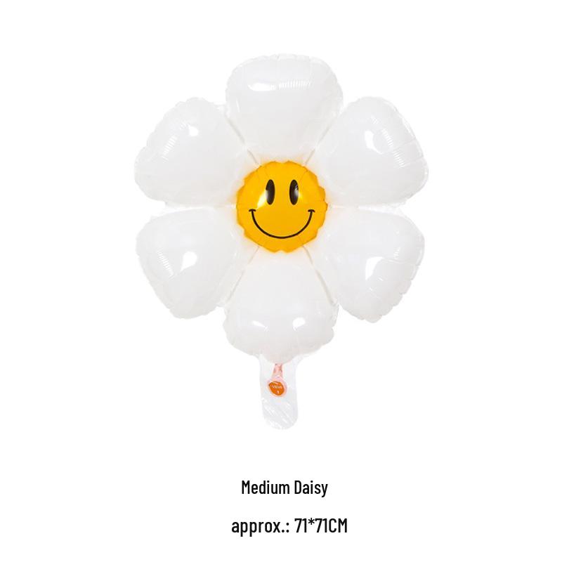 Large Smiley Face Sunflower Balloon for Children's Day Table Decoration