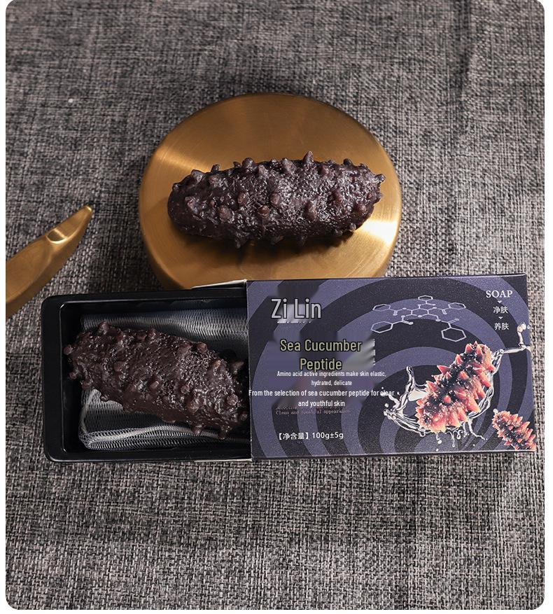 

Zilin Sea Cucumber Peptide Essential Oil Soap - Moisturizing and Hydrating Handmade Soap for Men and Women. Zilin Premium Sea Cucumber Oil Soap 1 Box