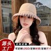 Summer New-style Plaid Bow Sun-protective Fisherman Hat for Women-versatile, Face-slimming Bucket Hat, UV-proof, Available