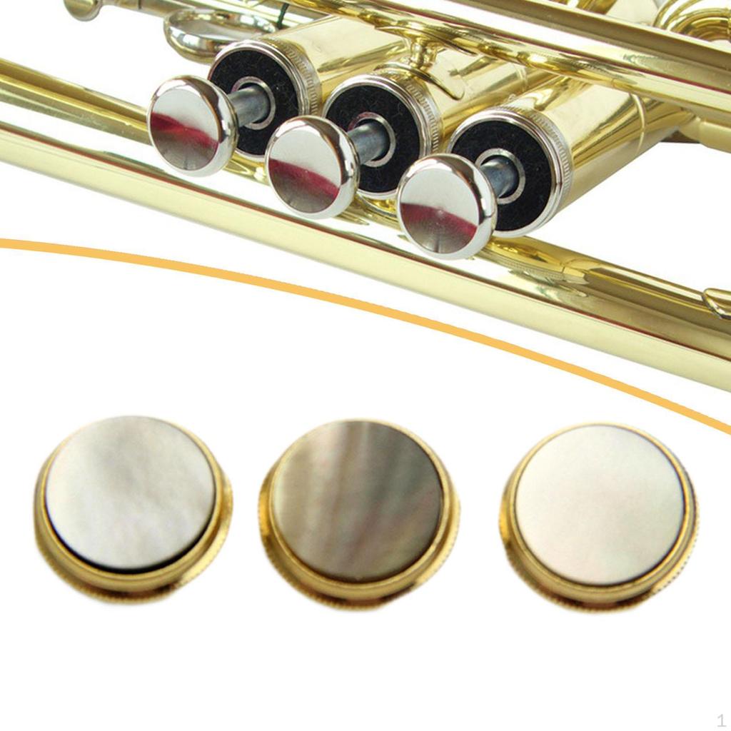 3 Pieces of Trumpet Valve, Easy-to-install Copper Buttons, Key Cover for Concert And Stage.